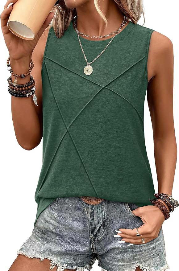 Green Crewneck Tank Top VS48 - Image 2