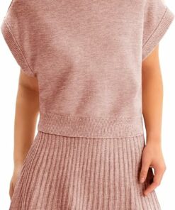 Pinky Turtleneck Mini Skirt Sets VS38