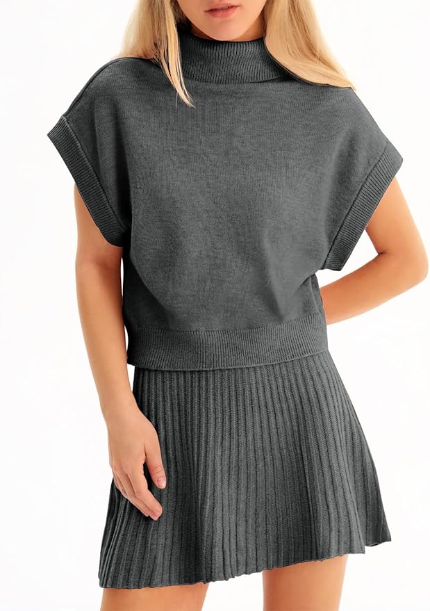 Turtleneck Mini Skirt Sets VS36 - Image 2