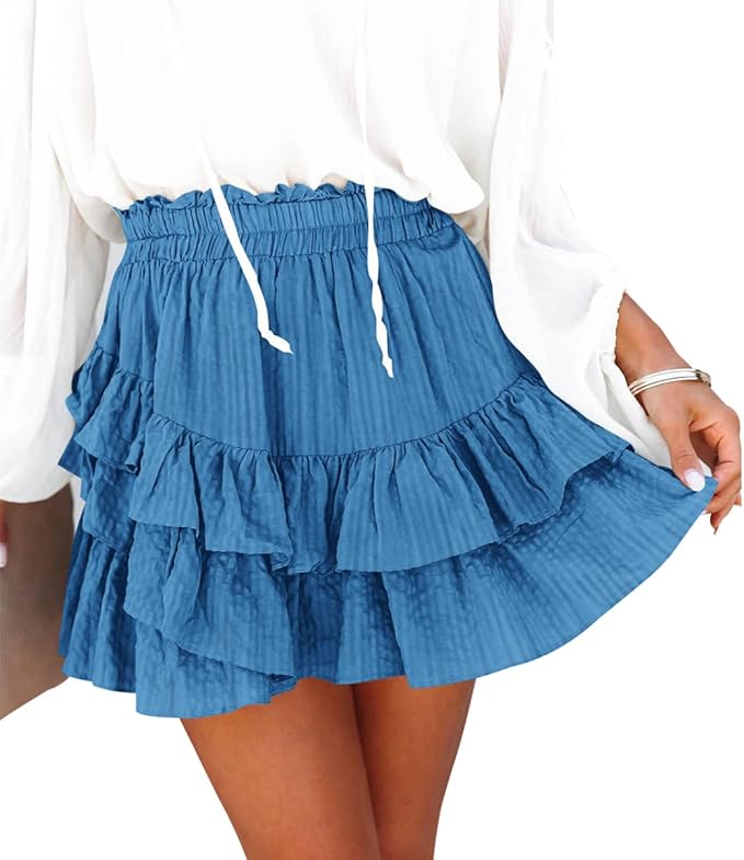 Women Casual Ruffle Tiered Skirt VS47